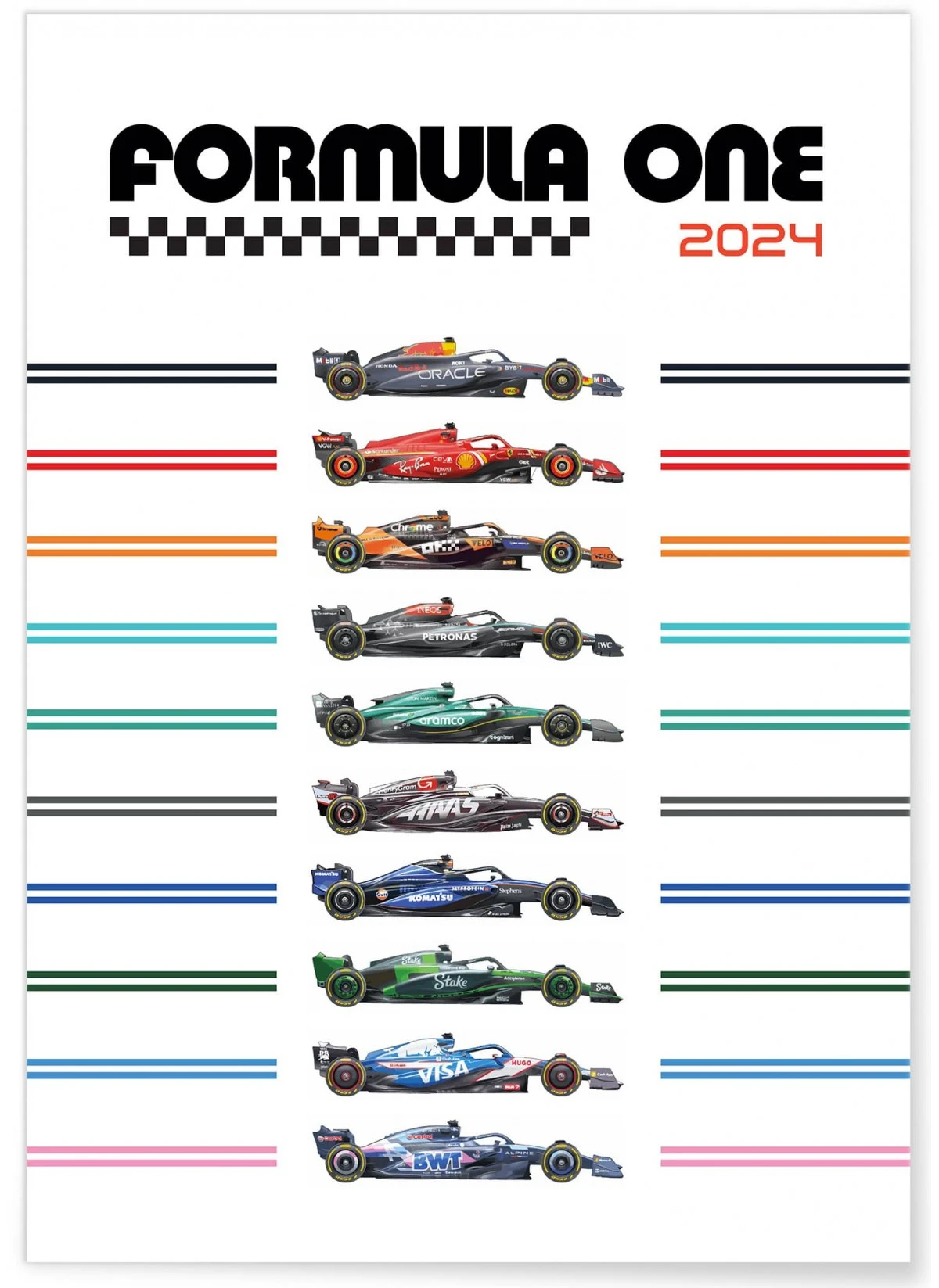 Affiche Ecuries Formule 1 2024
