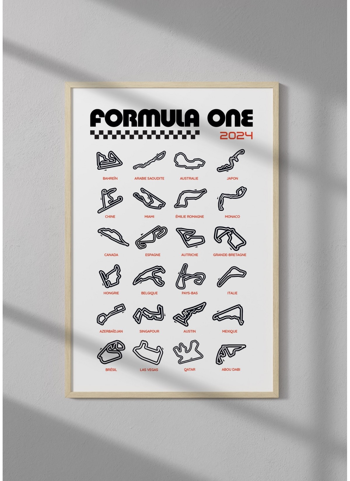 Affiche Circuits Formule 1 2024