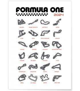 Affiche Circuits Formule 1 2024