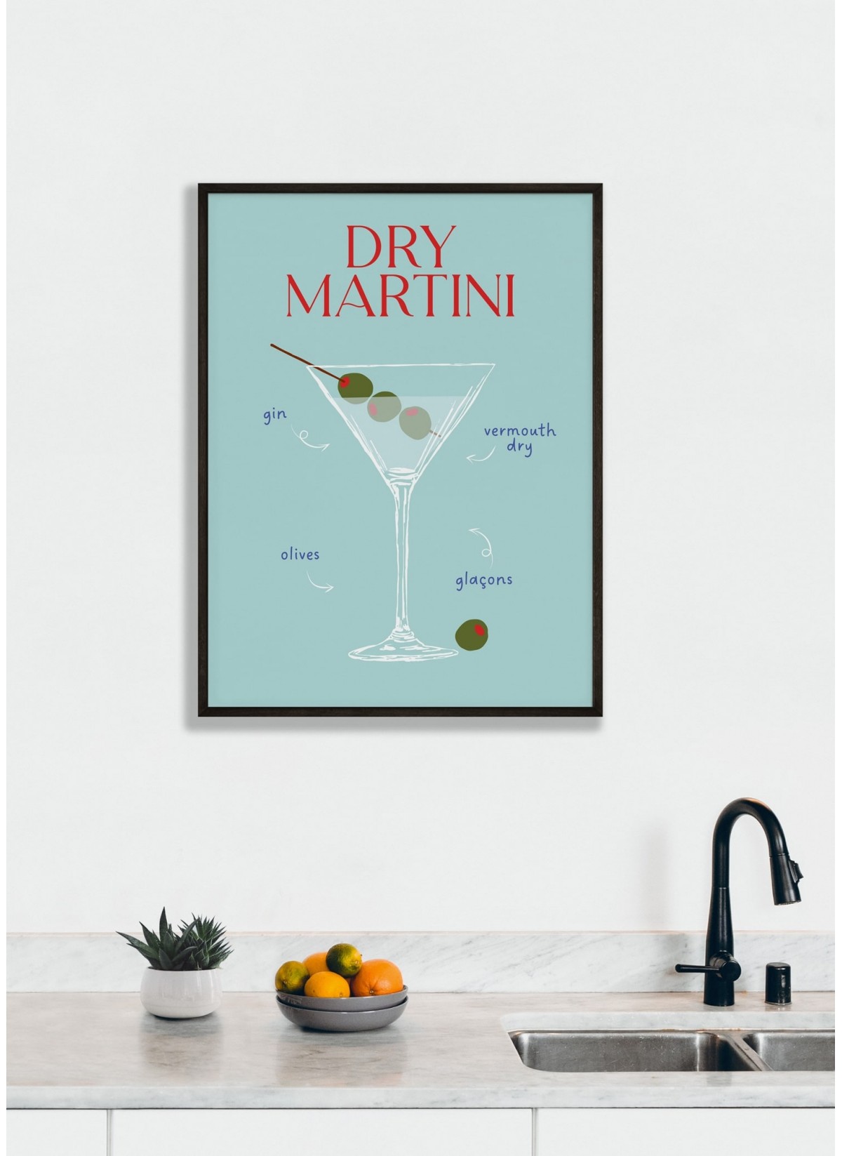 Affiche Cocktail Dry Martini 2