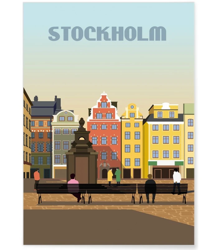 Affiche ville Stockholm