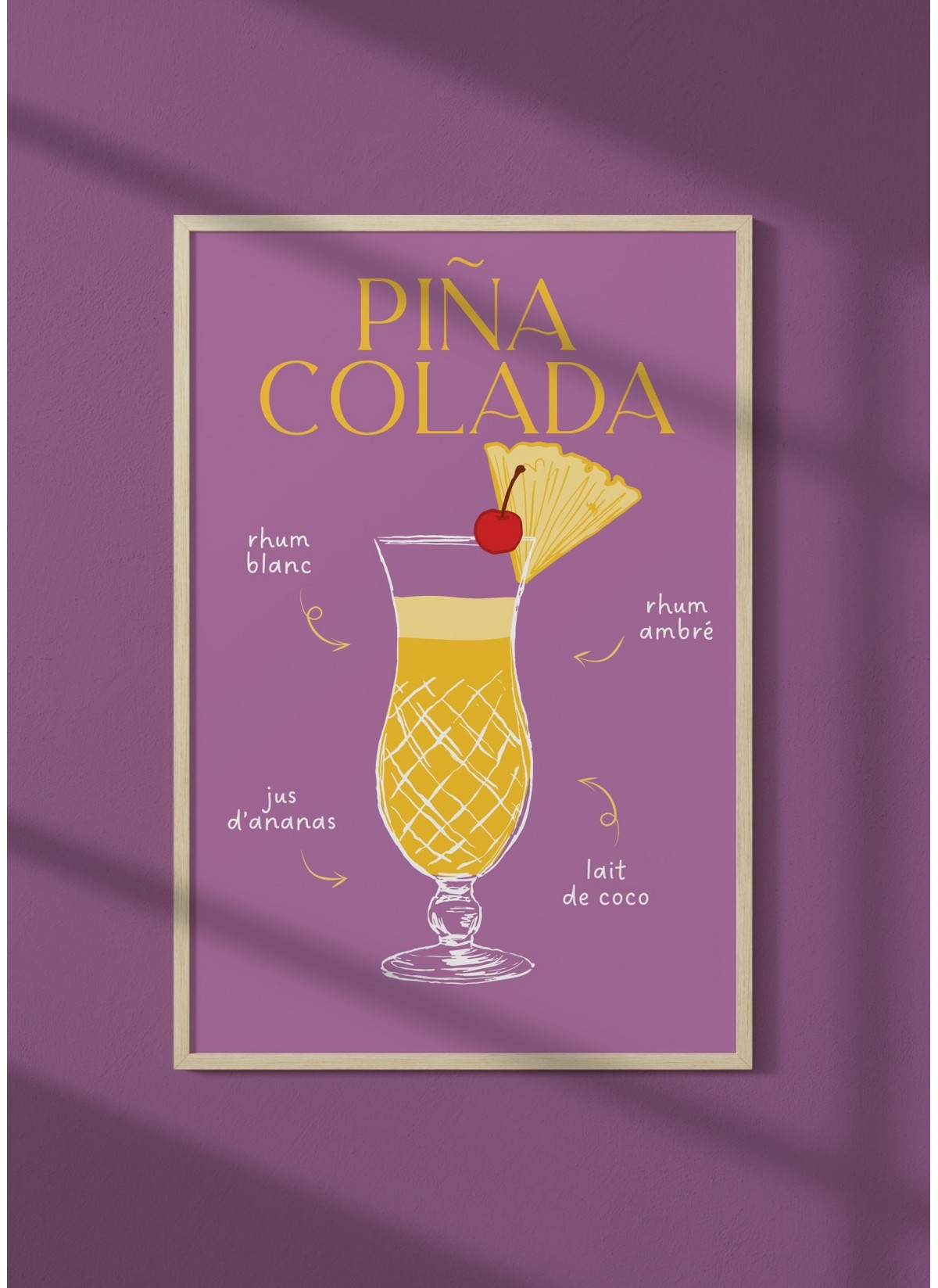 Affiche Cocktail Piña Colada 2