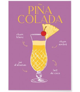 Affiche Cocktail Piña Colada 2