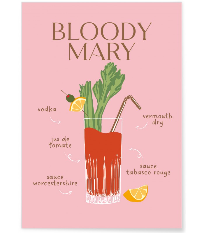 Affiche Cocktail Bloody Mary 2