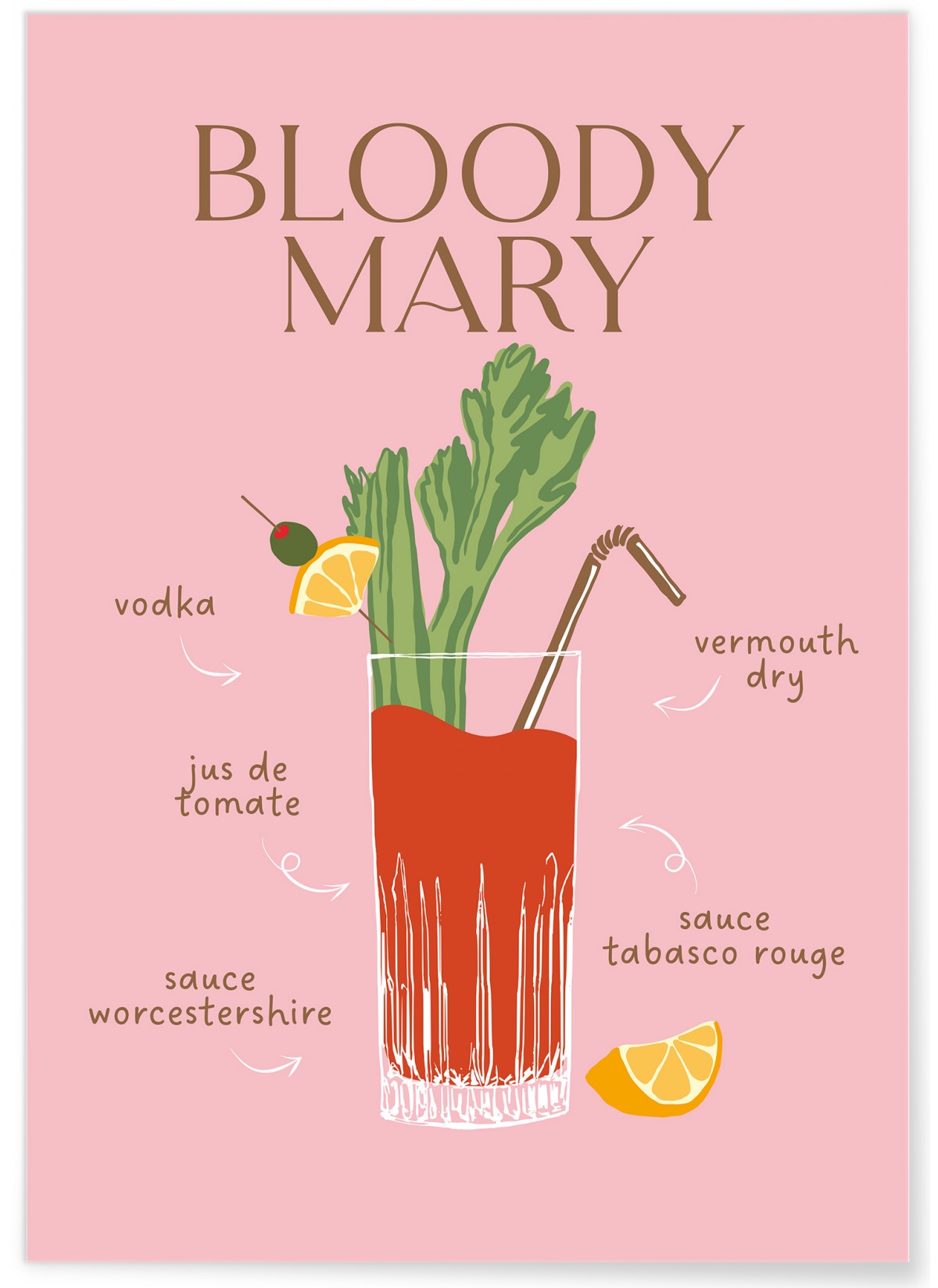 Affiche Cocktail Bloody Mary 2