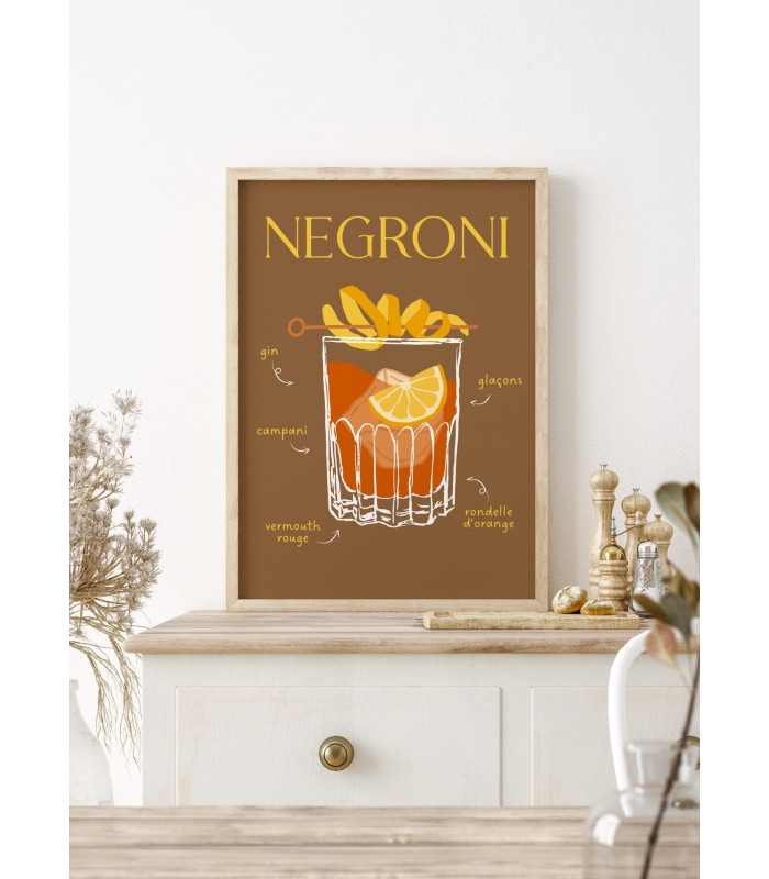 Affiche Cocktail Negroni 2