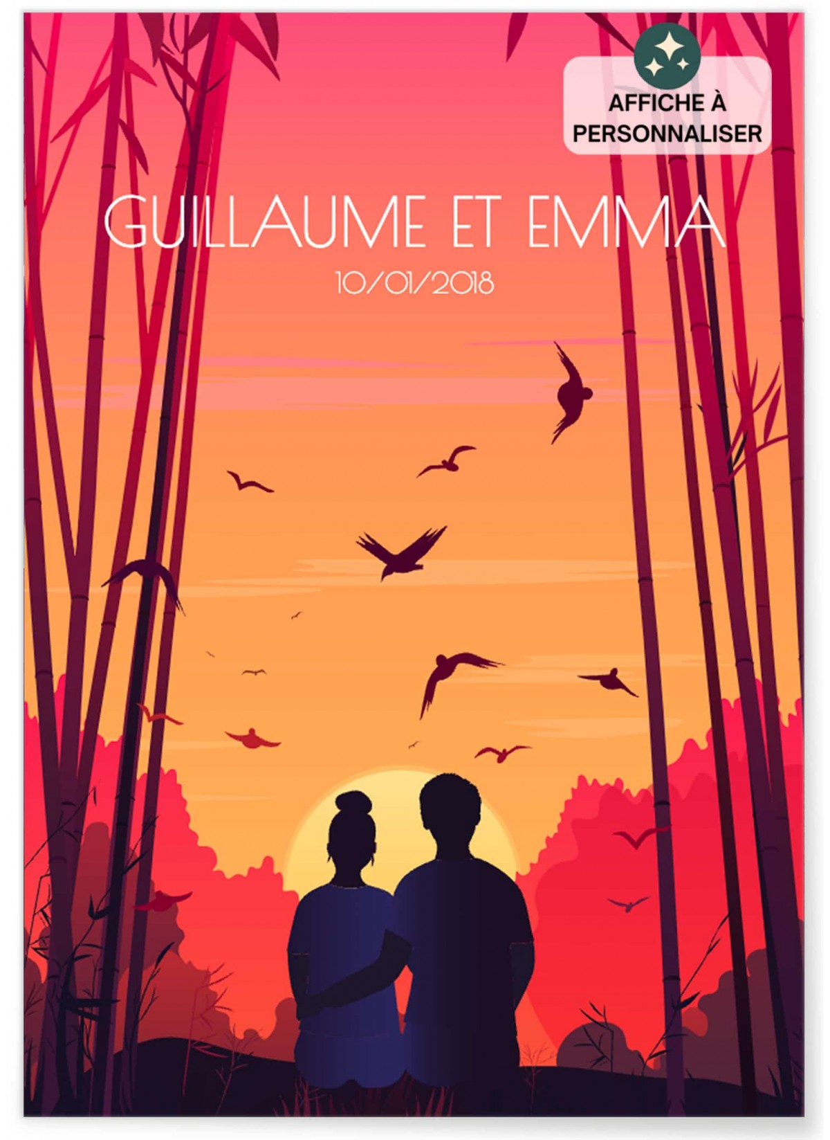 Affiche Couple personnalisable 2| L’AFFICHERIE