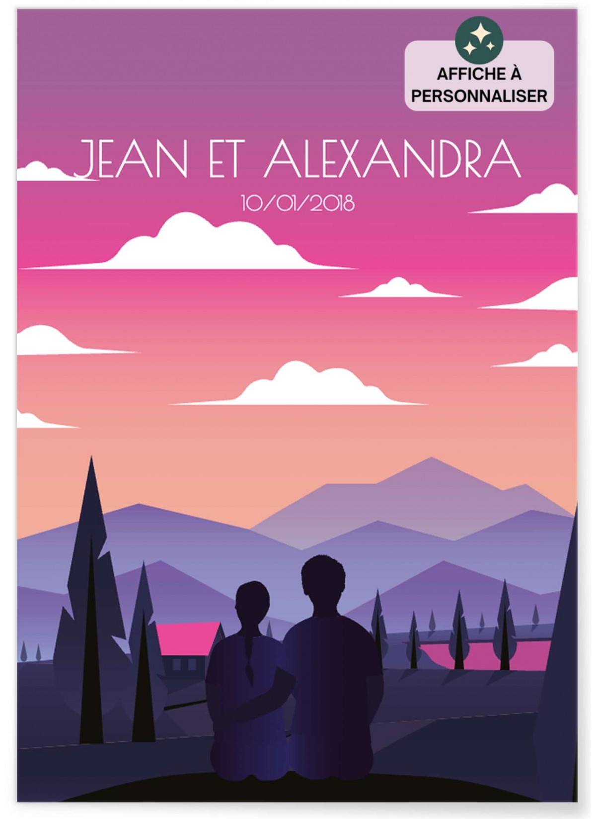 Affiche Couple personnalisable 3| L’AFFICHERIE