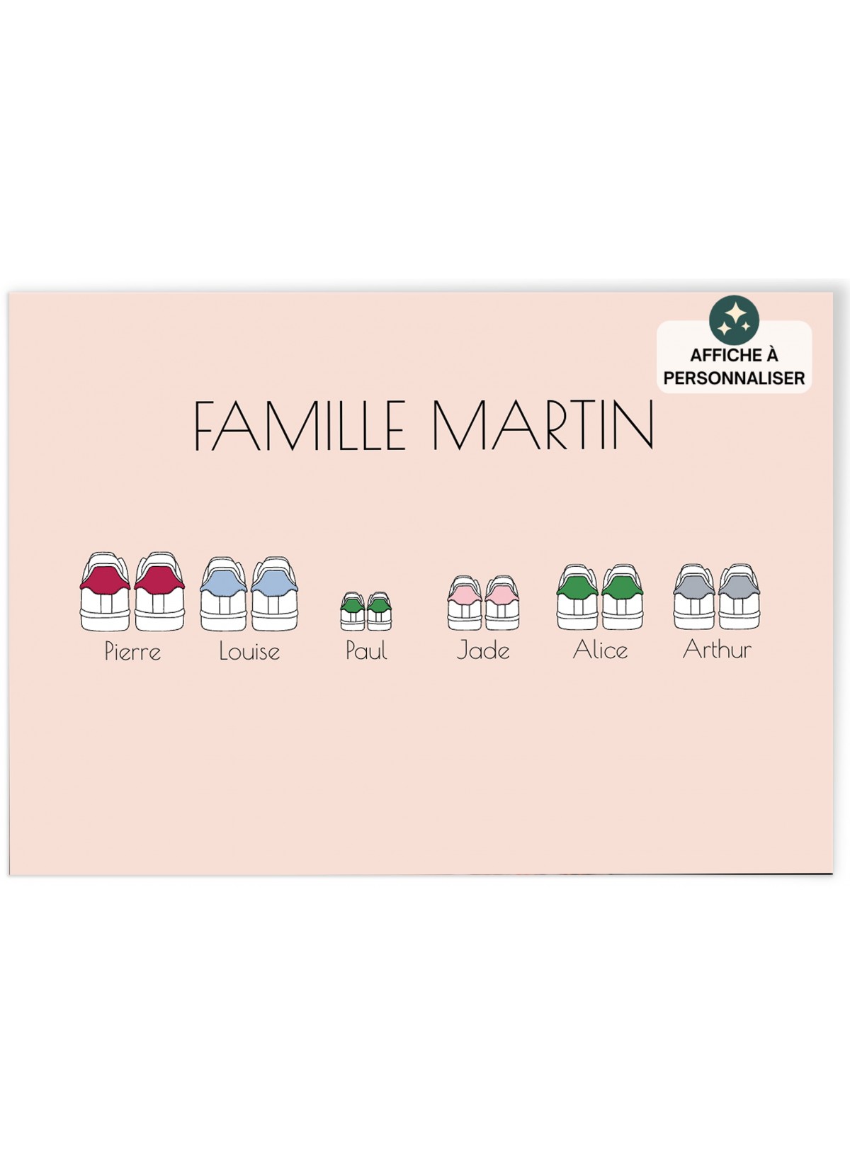 Affiche Famille chaussures personnalisable| L’AFFICHERIE