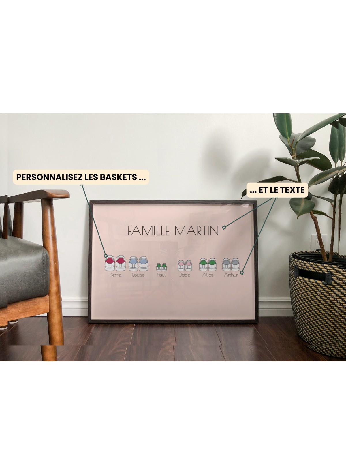 Affiche Famille chaussures personnalisable| L’AFFICHERIE