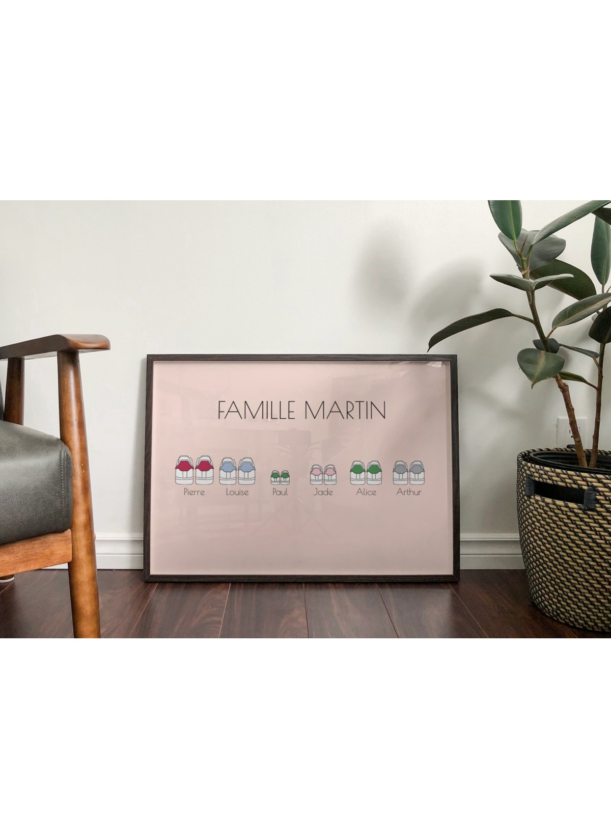 Affiche Famille chaussures personnalisable| L’AFFICHERIE