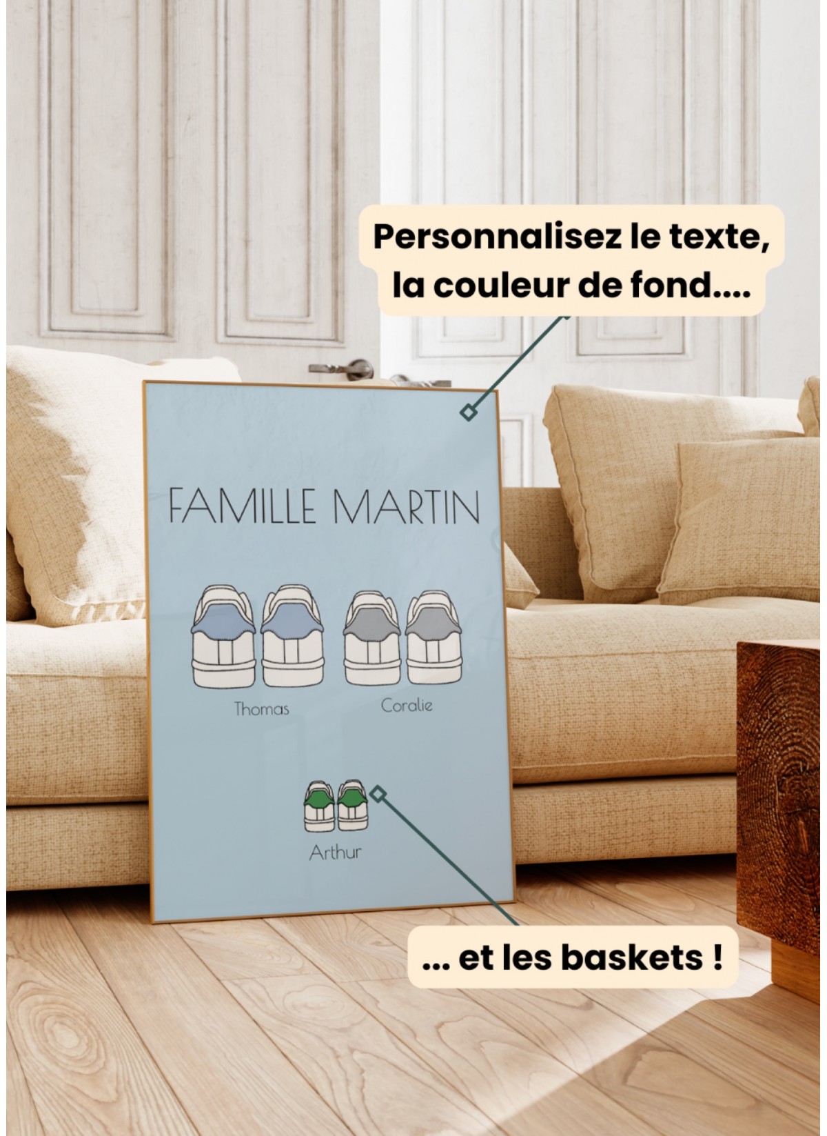 Affiche à personnaliser Famille baskets 2| L’AFFICHERIE