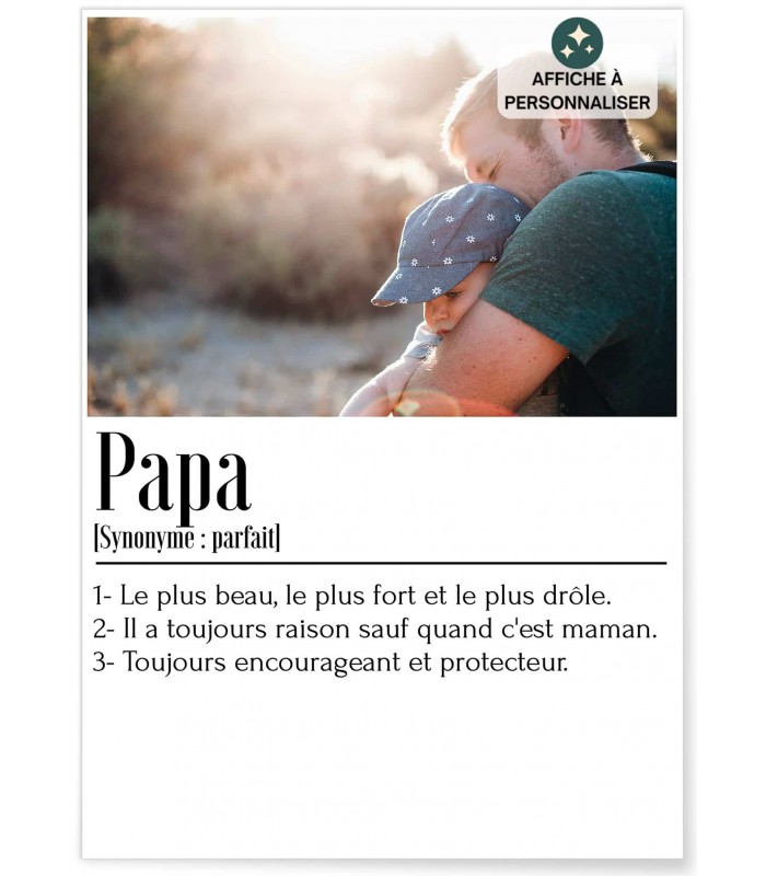 Affiche personnalisée pour papa, idée cadeau personnalisée