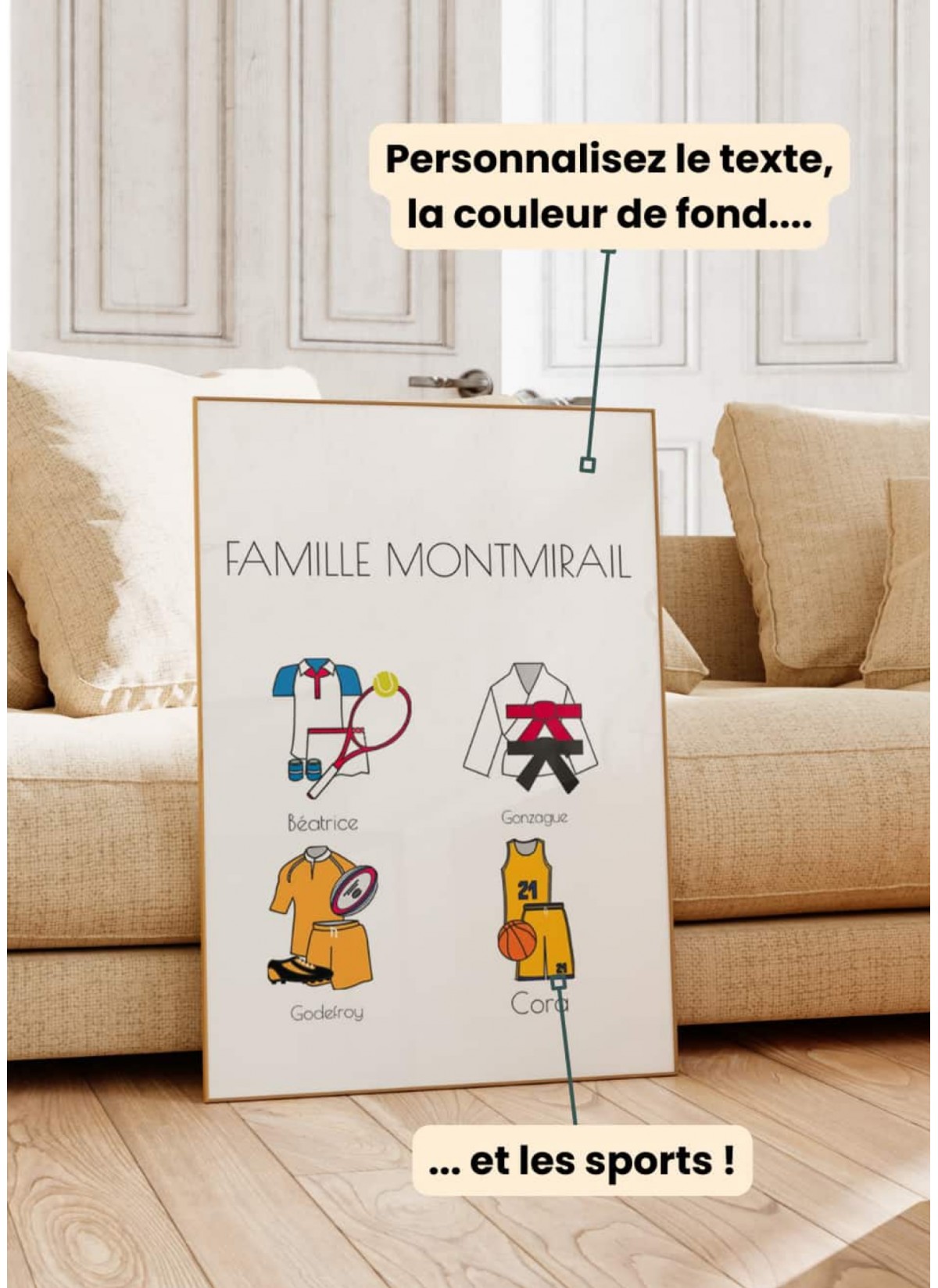 Affiche à personnaliser sport en famille | L’AFFICHERIE