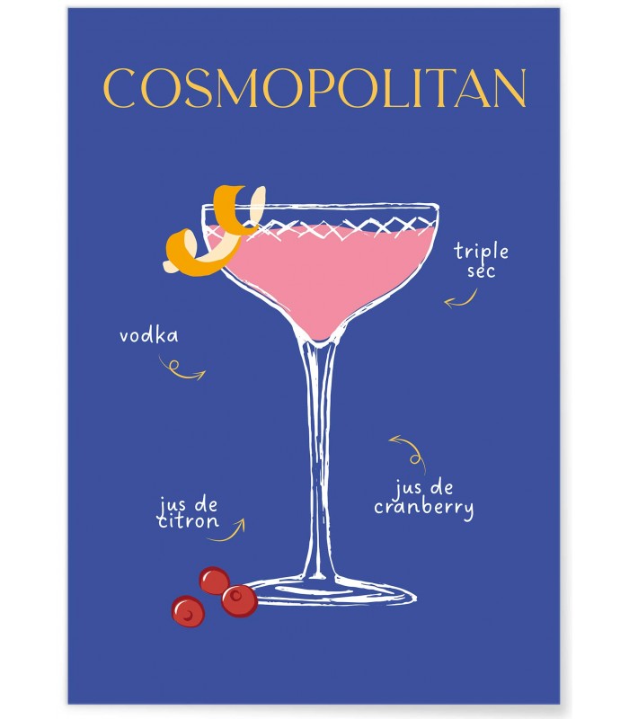 Affiche Cocktail Cosmopolitan 2