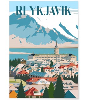 Affiche ville Reykjavik