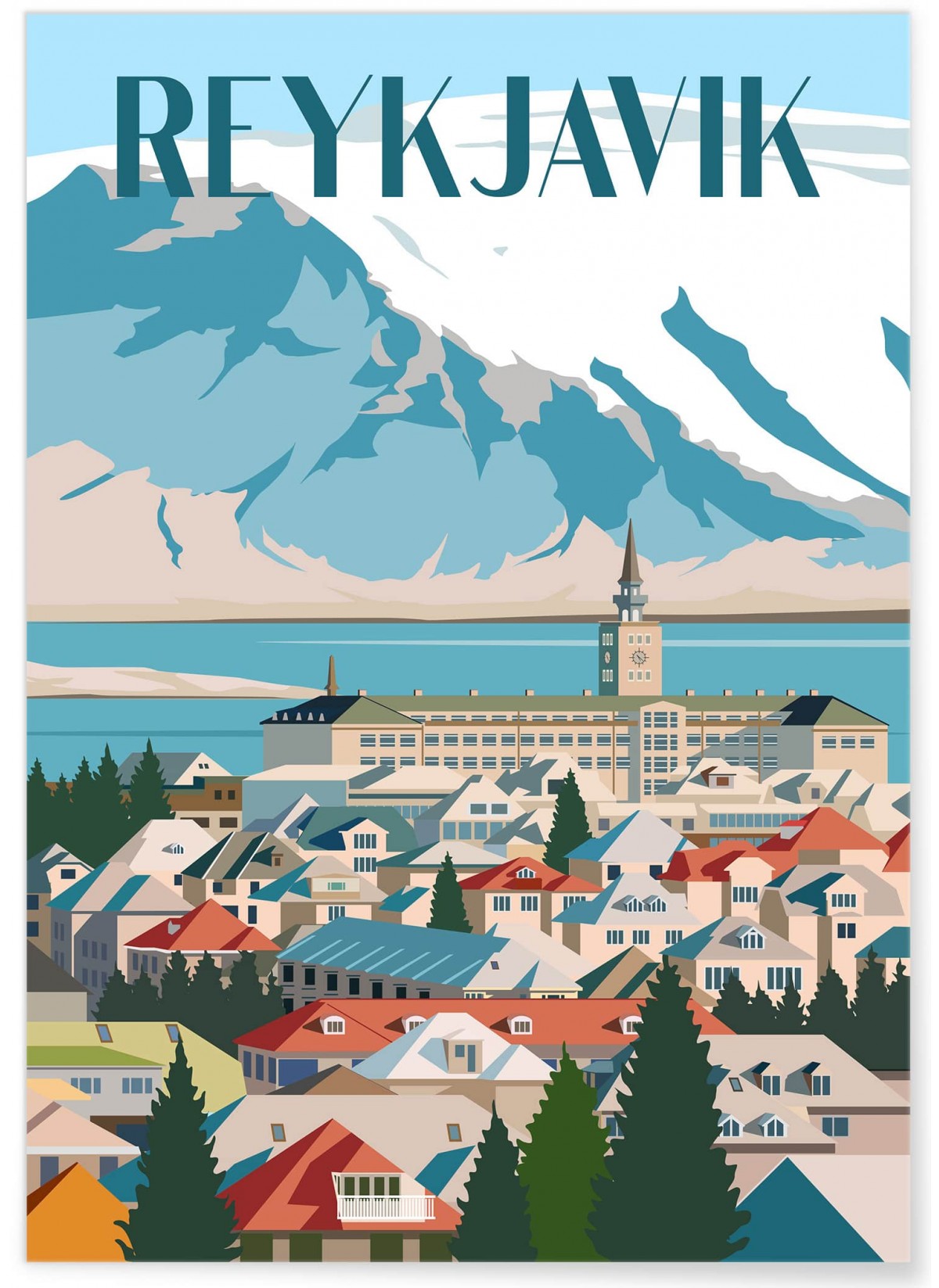 Affiche ville Reykjavik