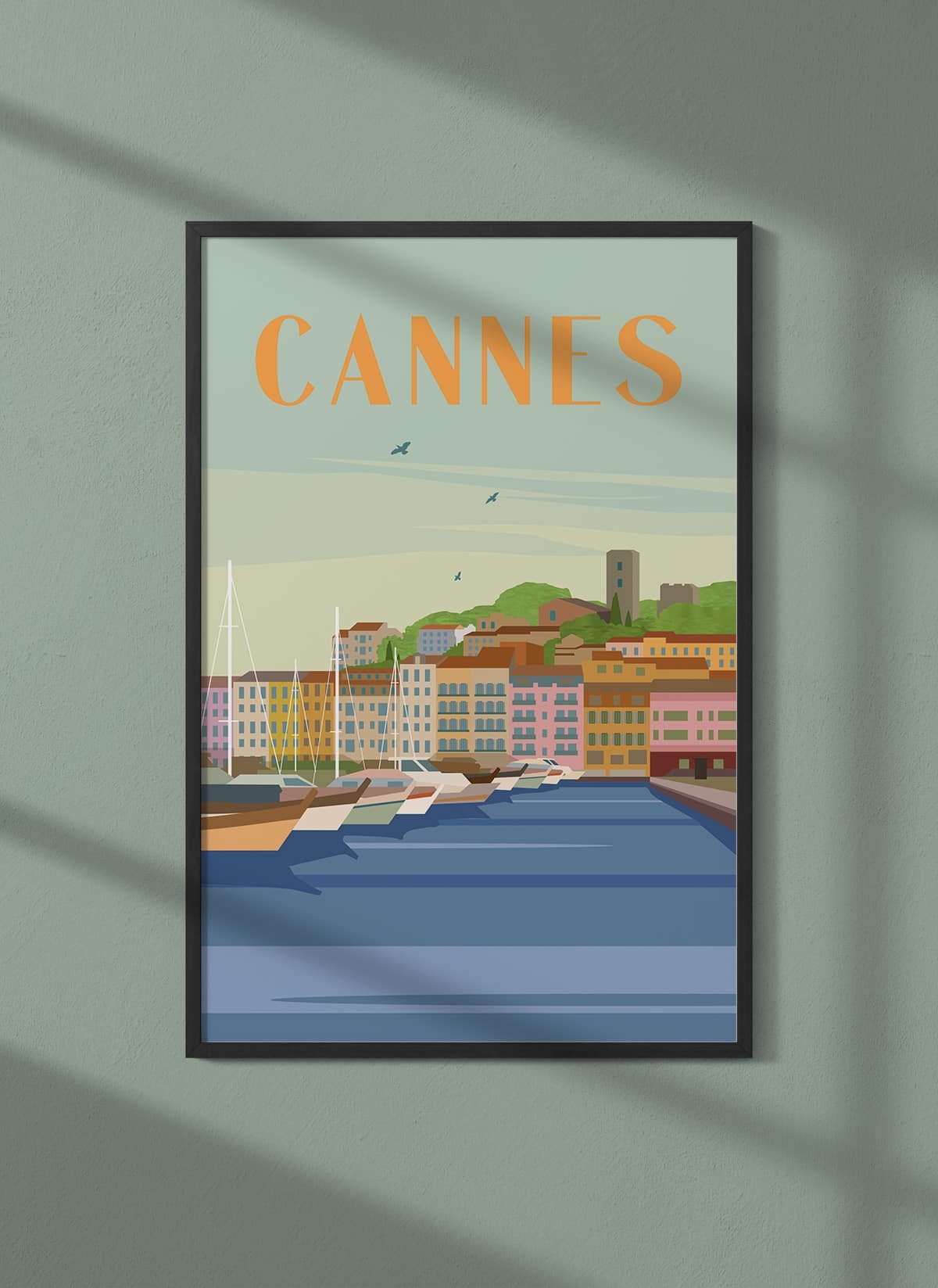 Affiche ville Cannes, poster décoratif |  L’Afficherie