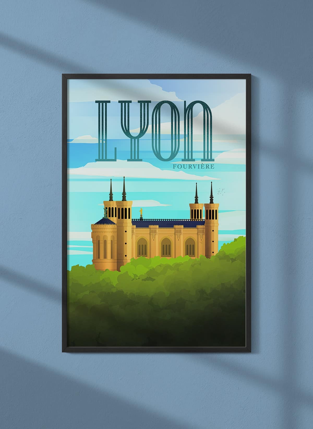 Affiche ville Lyon Fourvière