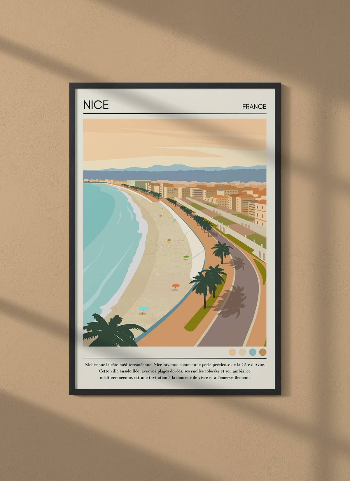 Affiche ville Nice Vintage