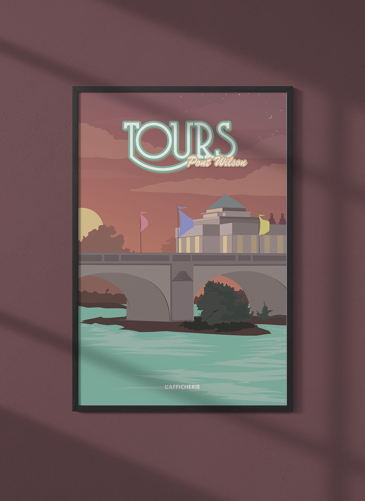 Affiche ville Tours : Pont Wilson
