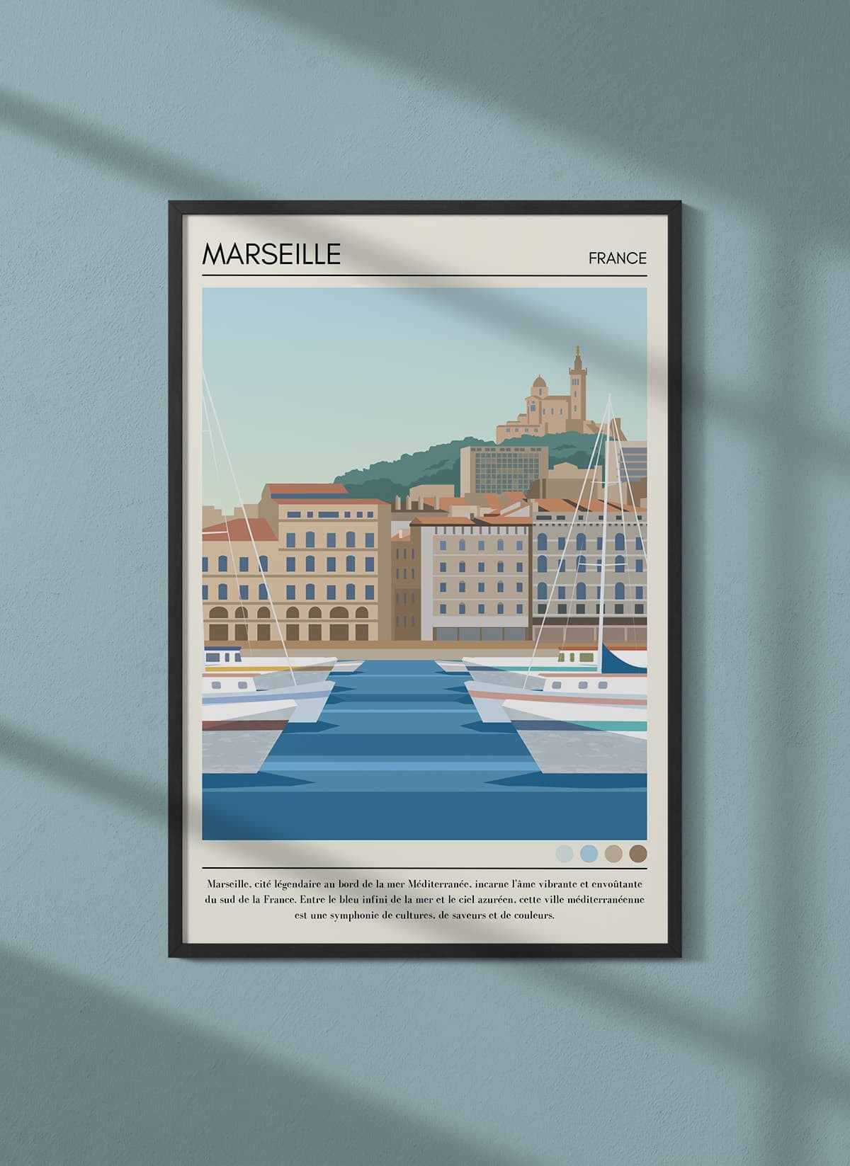 Affiche ville Marseille Vintage