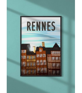 Affiche ville Rennes jour