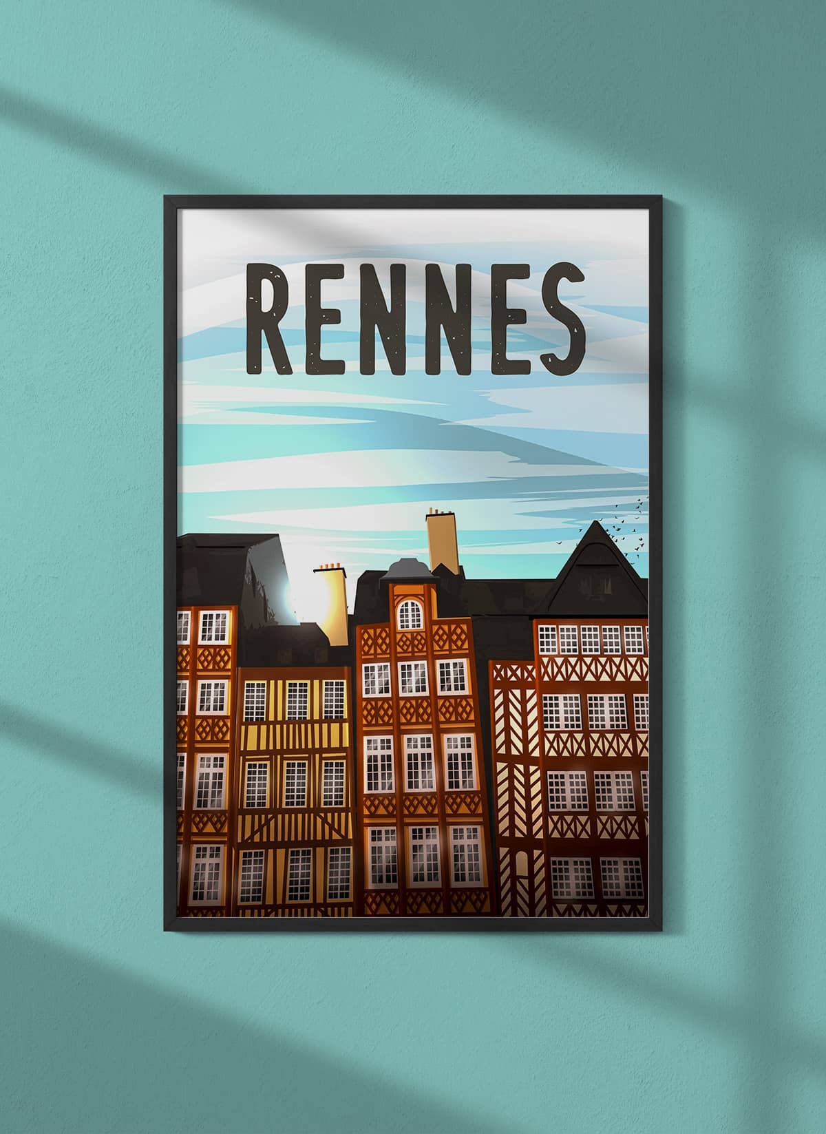 Affiche ville Rennes jour