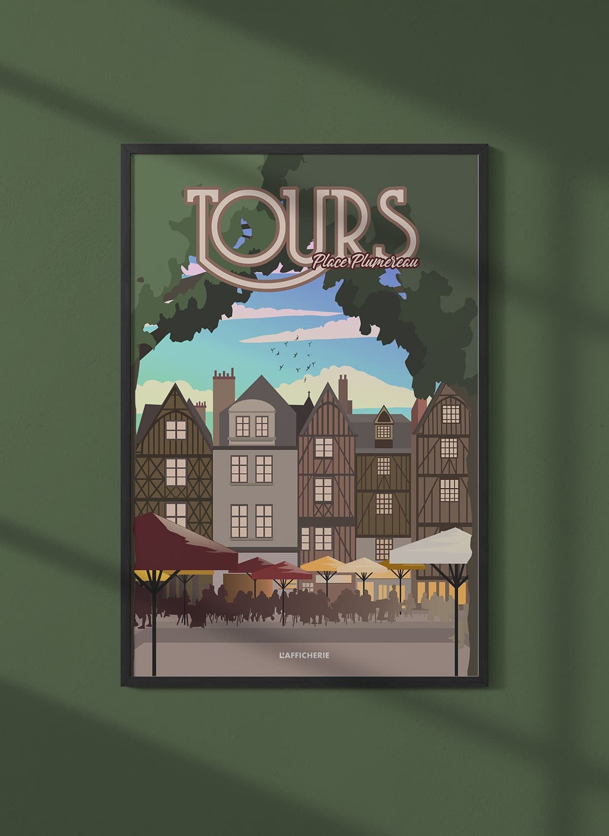 Affiche ville Tours : Place Plumereau