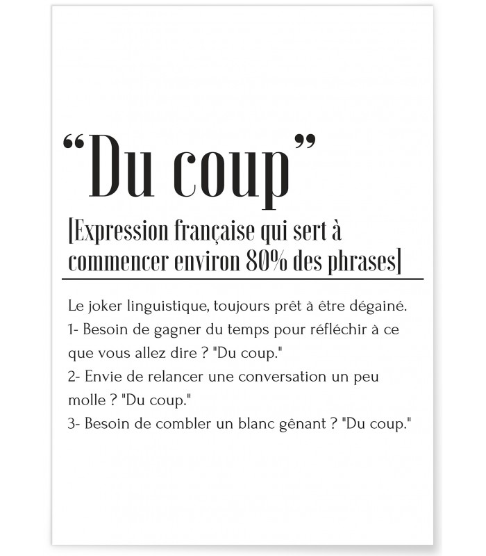 Affiche Définition "Du coup"