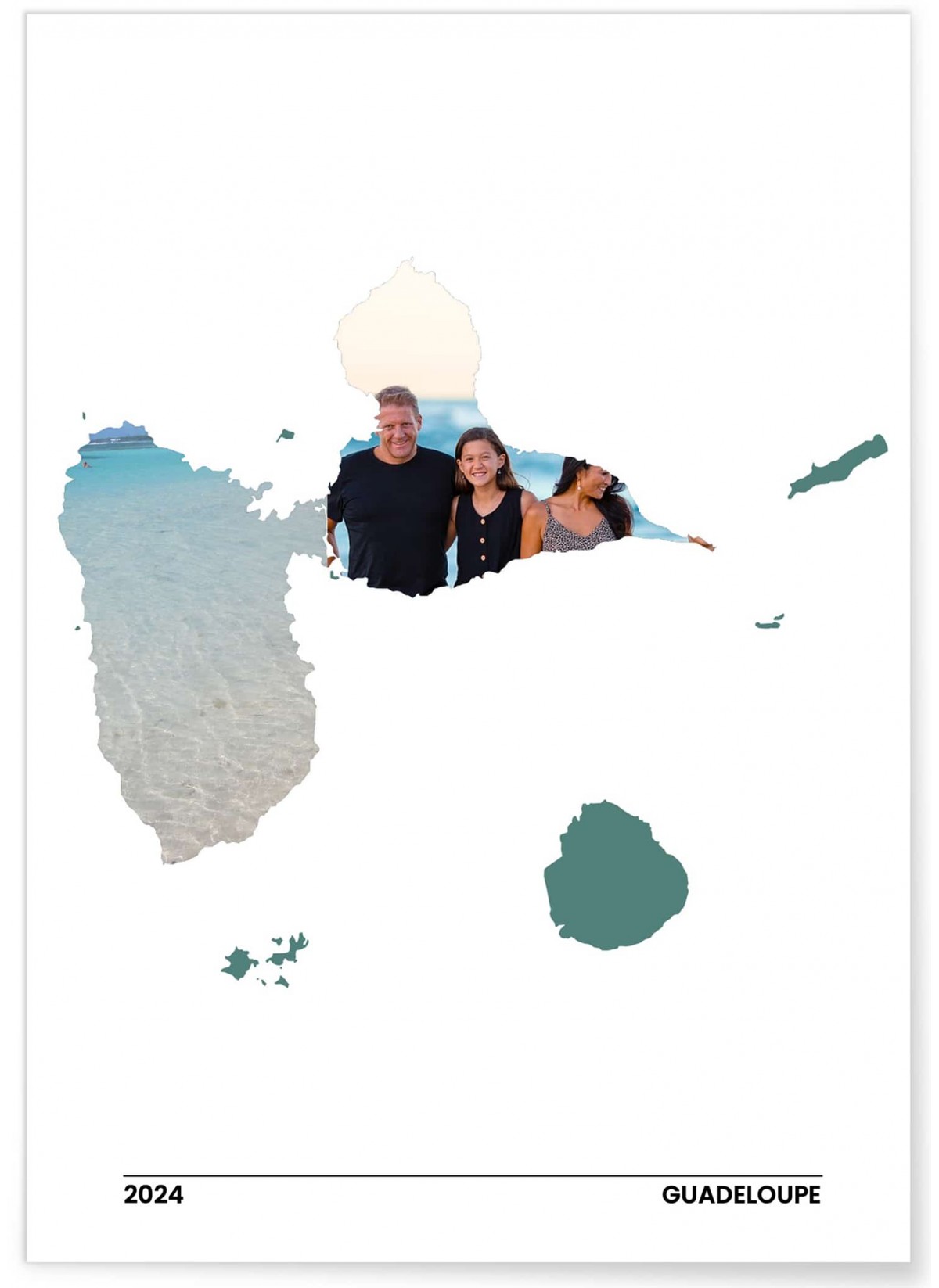 Affiche Personnalisée : La Guadeloupe avec vos photos - L'AFFICHERIE