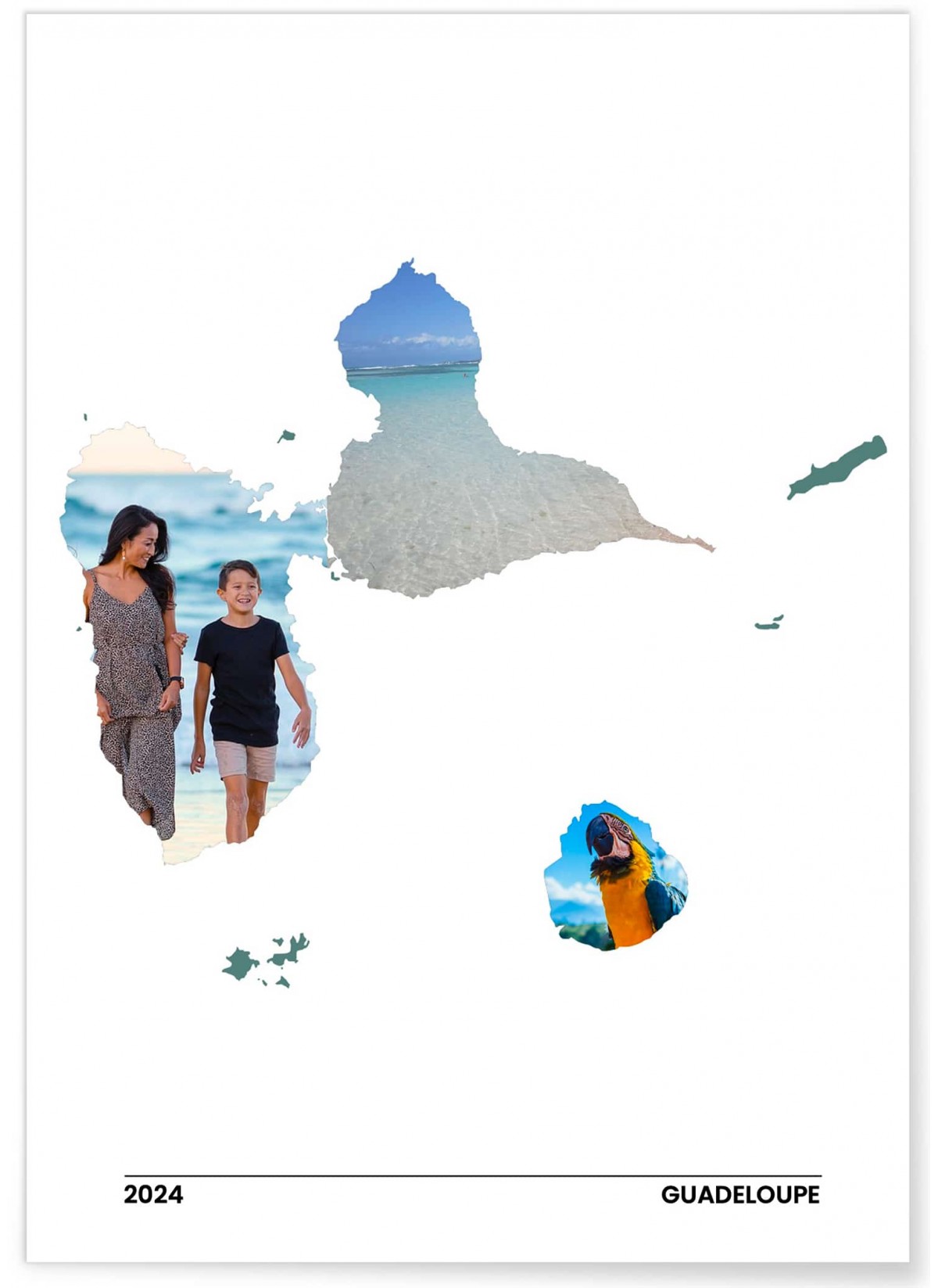 Affiche Personnalisée : La Guadeloupe avec vos photos - L'AFFICHERIE
