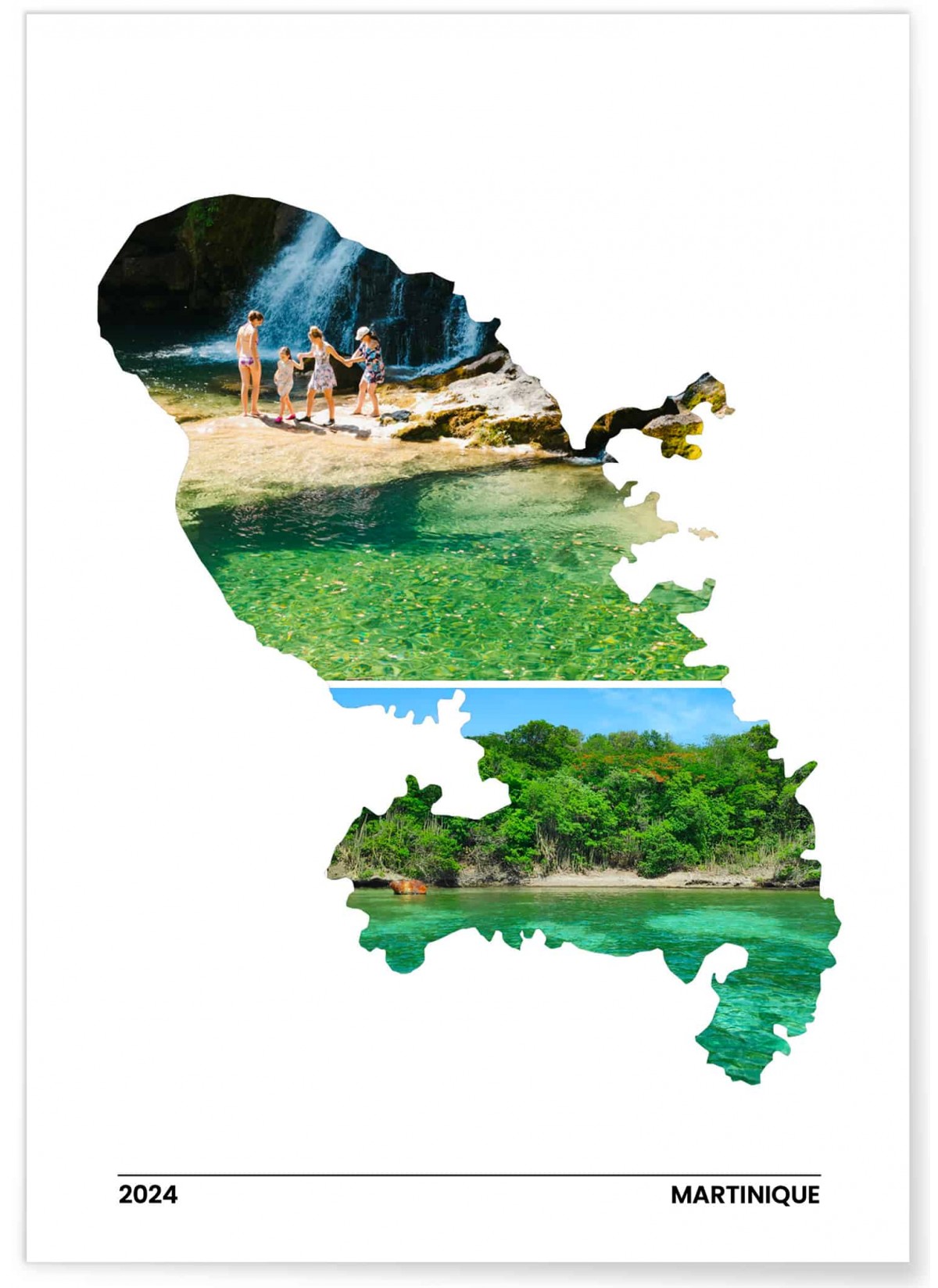 Débardeur Martinique 972 - Impression Carte Et Fleurs Madras - Cadeau Antilles