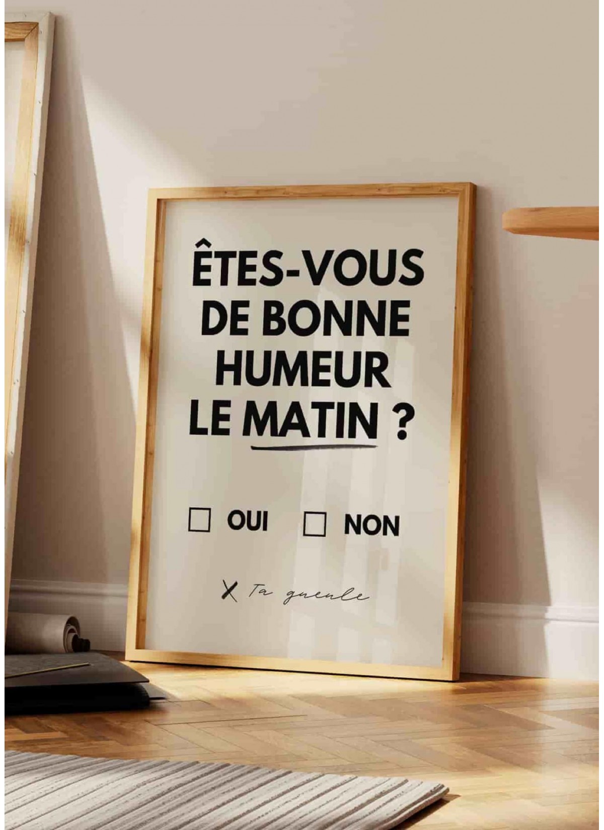 Affiche "Êtes-vous de bonne humeur le matin ? 2", affiche Humour |  L’Afficherie