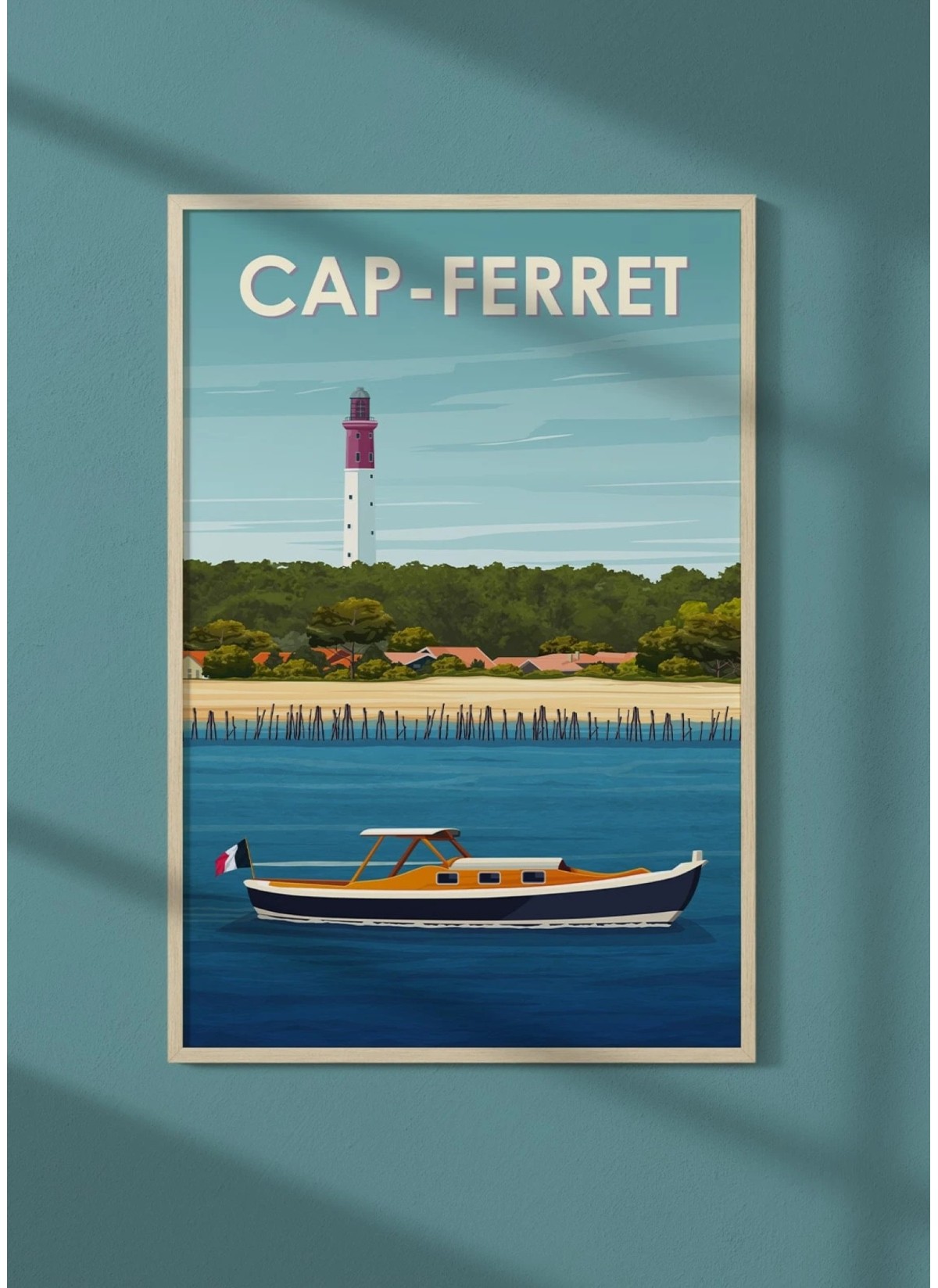 Affiche ville Cap-Ferret 3, affiche design| L’Afficherie