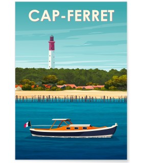 Affiche ville Cap-Ferret 3, affiche design| L’Afficherie
