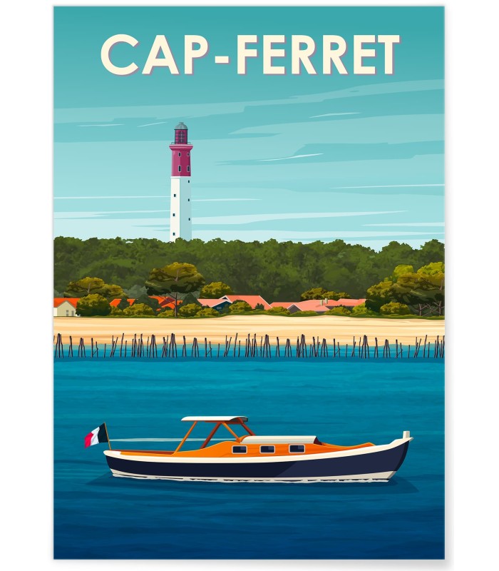 Affiche ville Cap-Ferret 3, affiche design| L’Afficherie