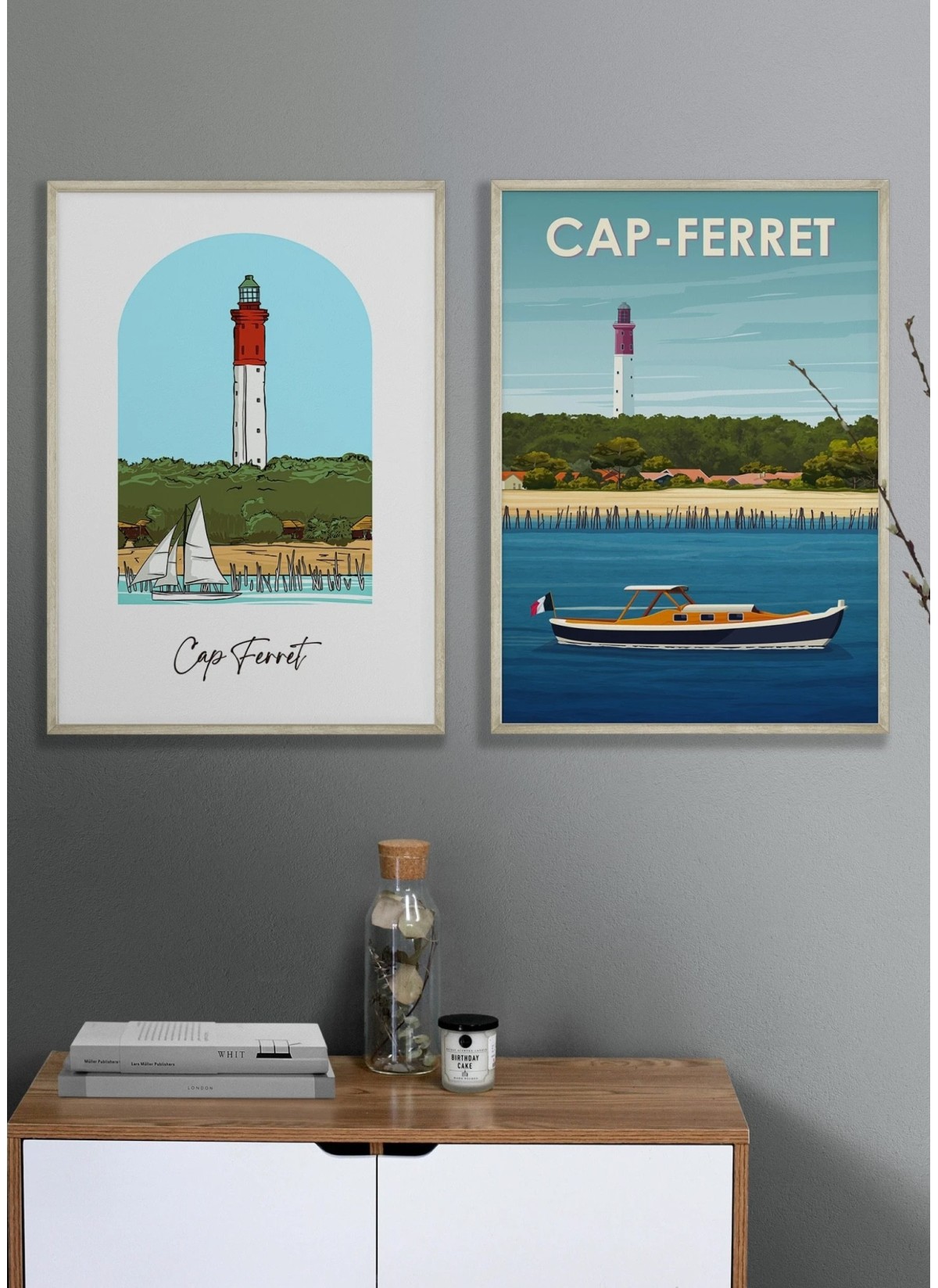Affiche ville Cap-Ferret 3, affiche design| L’Afficherie