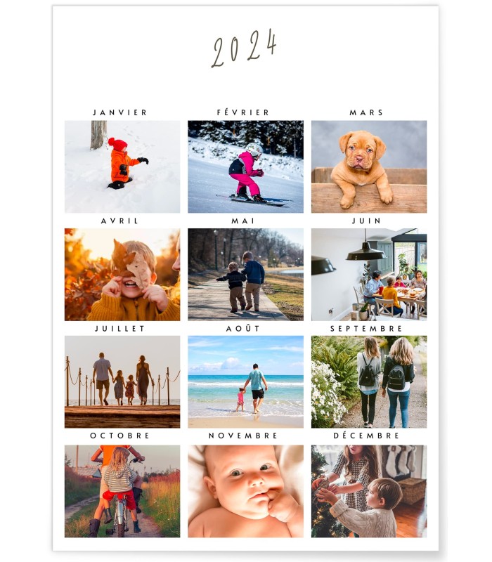 Affiche Personnalisée "Mon Année" – 12 Mois de Souvenirs en Photos