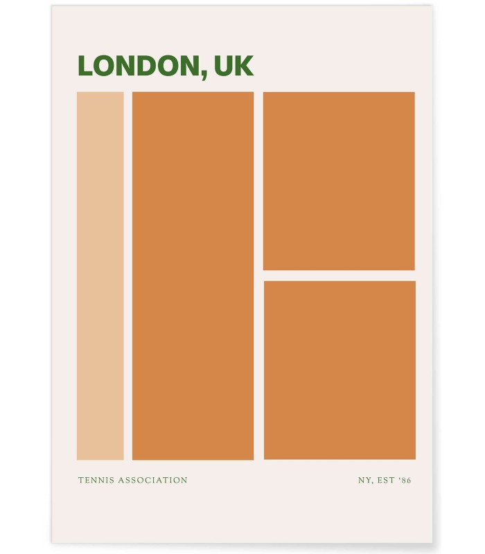 Affiche Tennis London – Poster Vintage Court de Tennis