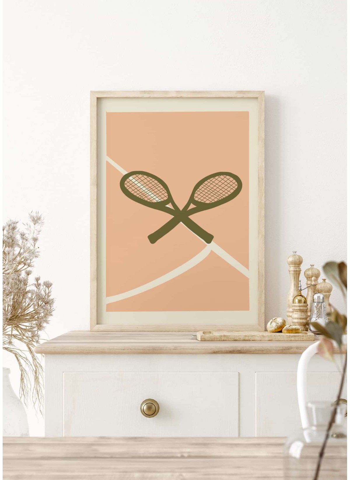 Affiche Tennis Vintage Raquettes Croisées