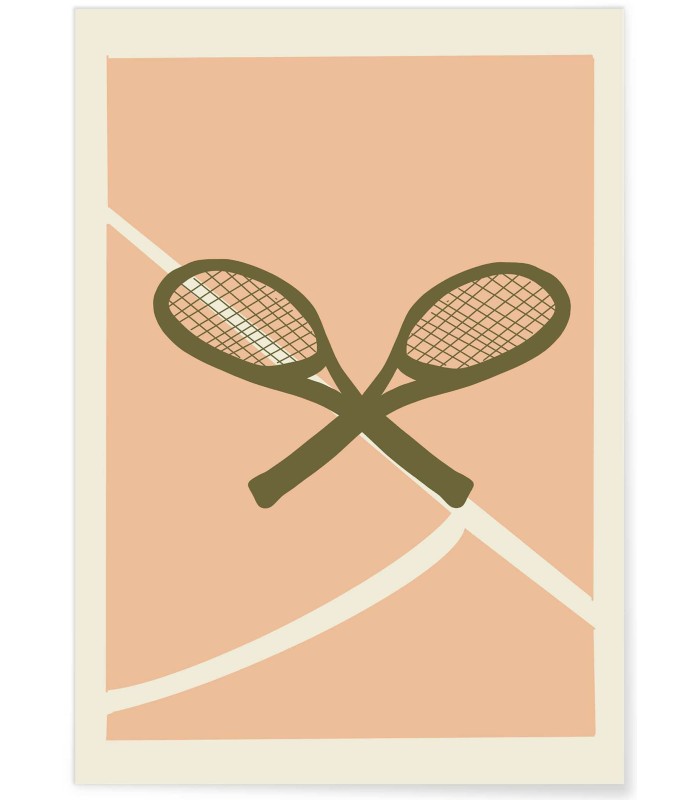 Affiche Tennis Vintage Raquettes Croisées