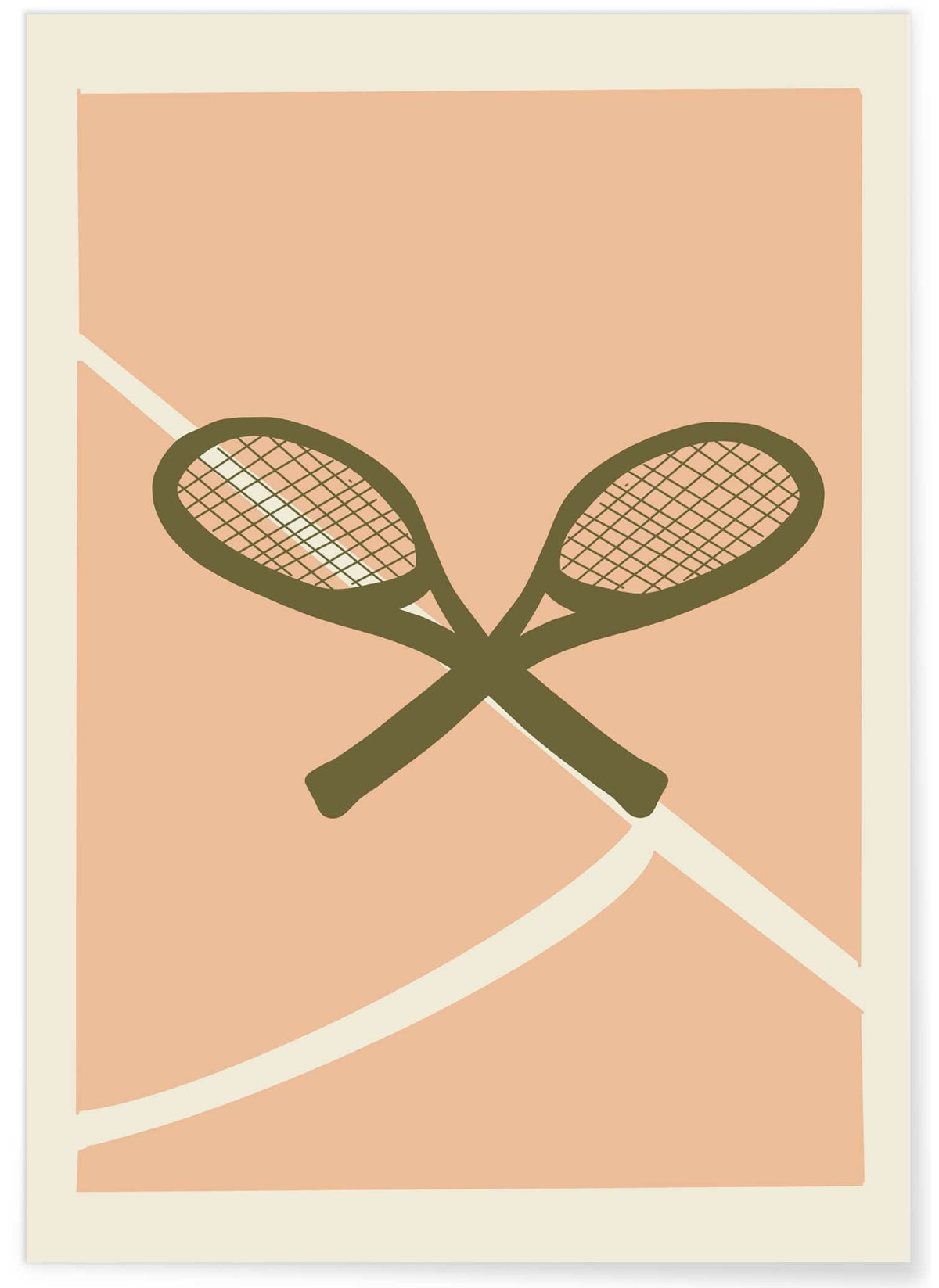 Affiche Tennis Vintage Raquettes Croisées