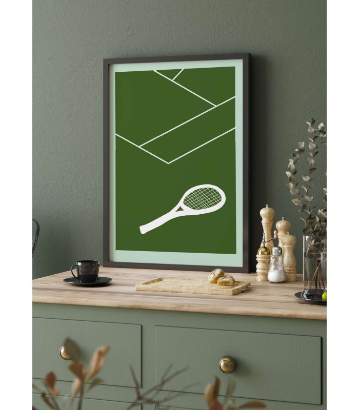 Affiche Tennis Design : Raquette et Terrain