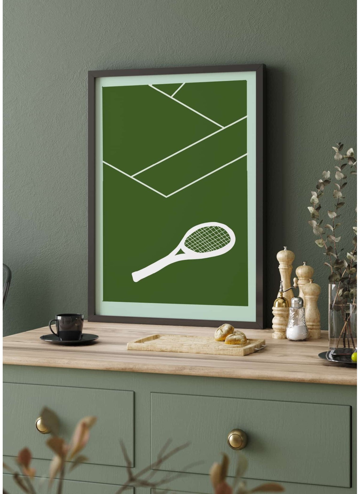 Affiche Tennis Design : Raquette et Terrain