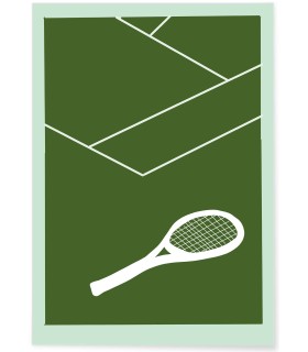 Affiche Tennis Design : Raquette et Terrain