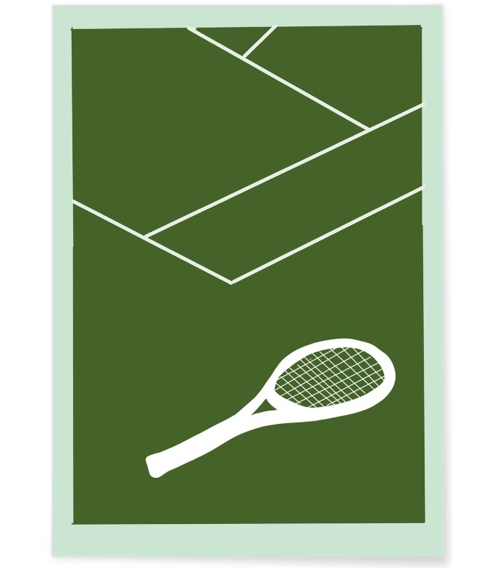 Affiche Tennis Design : Raquette et Terrain