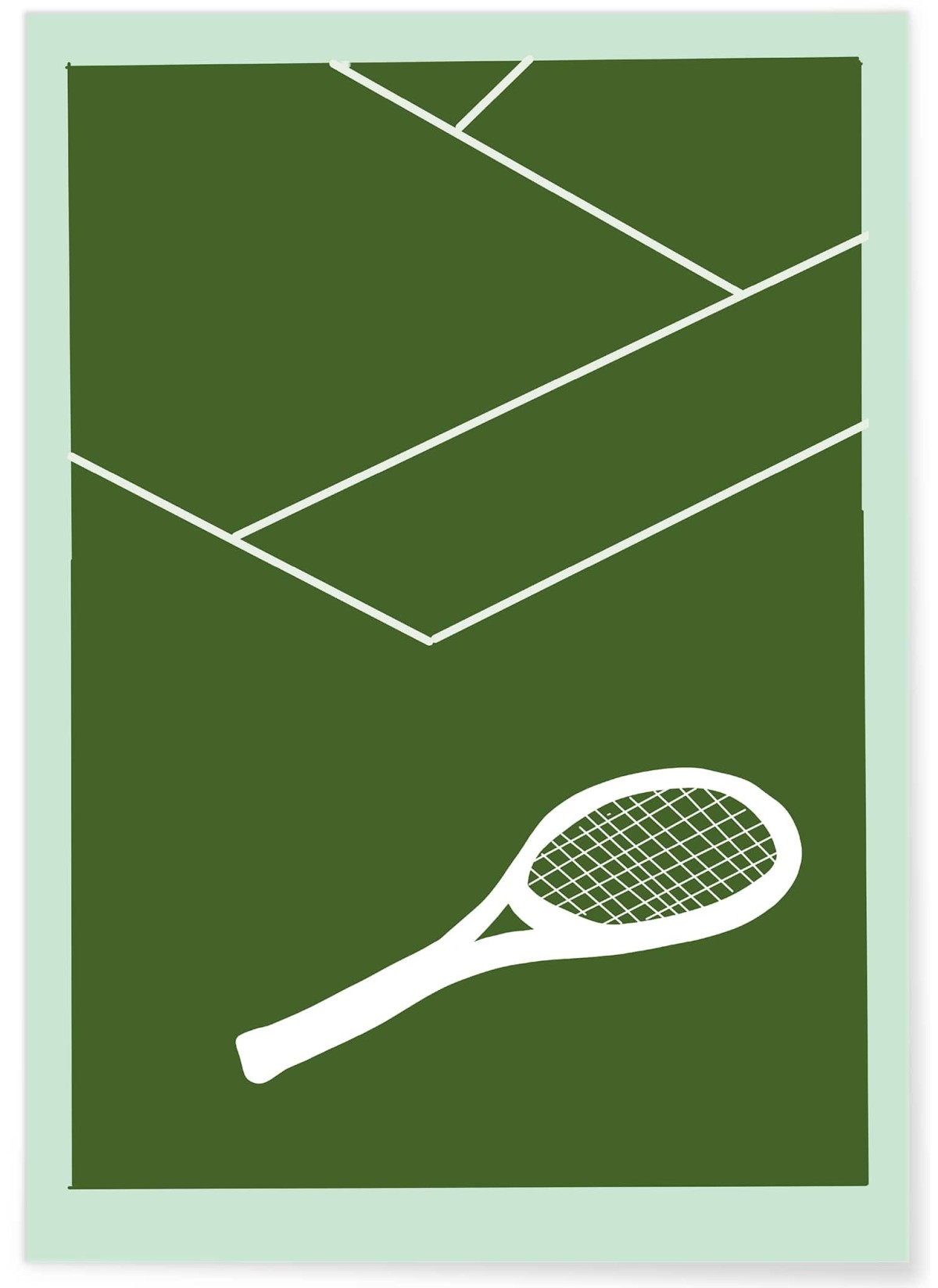 Affiche Tennis Design : Raquette et Terrain