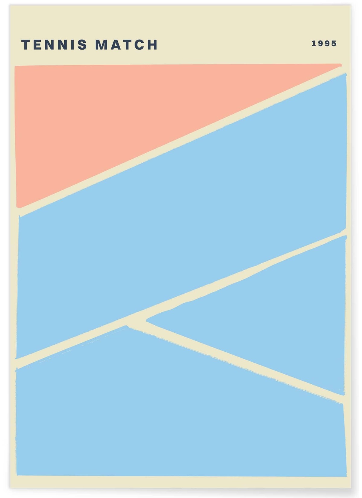 Affiche Tennis Vintage : Match de Tennis 1995
