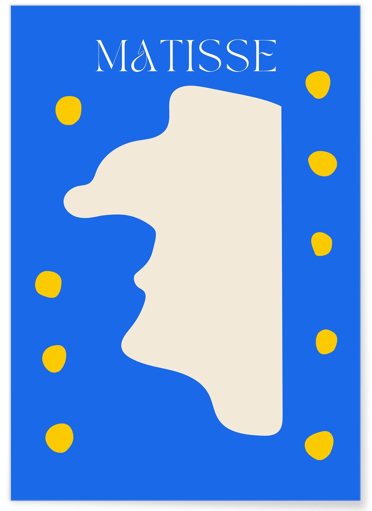Affiche Matisse "Profil Abstrait" – Bleu et crème